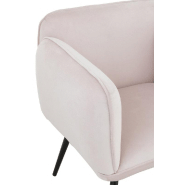 Fauteuil luxe rose clair - structure en métal - revêtement en fibre textile - dimensions L70 x H79 x P60 cm_5