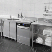 Plonge Inox 1 bac sur placard avec passage lave-vaisselle - P 700 - GGM - 1400 mm bac à gauche_5