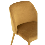 Chaise de réunion CHEZA ocre - tissu velours ultra doux - structure métallique - dimensions L58xH80xP51 cm_5