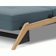 Innovation Living - Canapé design Cubed Wood 02 convertible lit 140x200 cm - tissu Vivus Dusty Blue_5