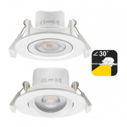 Downlight LED encastré - 7W - rond 45° - réf MNSOBR07 - blanc moderne, angle précis_5