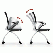 Chaise visiteurs avec assise rabattable Viena - Mobel Linea. - 4 sièges_5