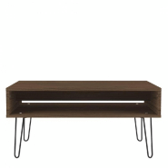 Table basse design scandinave LACKBERG - Noyer - Compacte avec rangement - Fabriquée en France_5