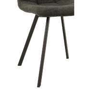 Chaise Milena gris foncé - design moderne en velours avec pieds en métal laqué noir - dimensions 54x86x45 cm_5