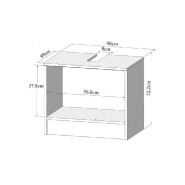 Meuble sous-vasque Riva Design blanc - 2 portes taupe - Dimensions L60 x H52 x P40 cm_5