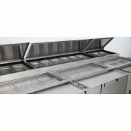 Meuble à pizza 3 portes avec vitrine à capot inox Atosa - SANS_5