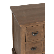 Buffet bas Soma 18 tiroirs en bois massif vintage - style rustique et charme de l'ancien_5