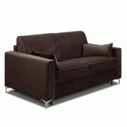 Canapé convertible express Jackson 160cm - Sommier lattes tweed marron chocolat - Matelas 16 cm haute résilience_5