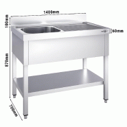 Plonge inox 1 bac avec égouttoir et étagère - P 700 mm -_5