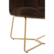 Fauteuil quadrillé Ratri - Velours marron foncé - Pieds métal laiton - Dimensions L65 x H85 x P58 cm_5