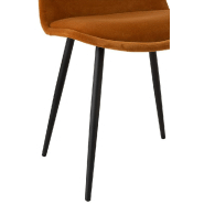 Chaise Helena ocre - métal laqué noir et velours doux - design tendance et confortable_5