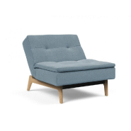 Fauteuil design Dublexo Eik convertible - Lit 90x115 cm - Pieds chêne naturel - Tissu Soft Indigo_5