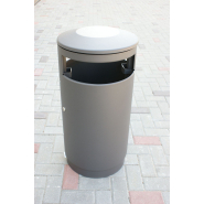 Corbeille publique en acier galvanisé ou inox 304 - Contenance 40L à 100L - Design robuste avec options cendrier et seau galvanisé_5