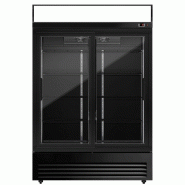 Armoire à boissons noire double portes coulissantes avec canopy - 880L_5