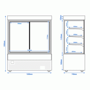 Vitrine réfrigérée 1500 mm - 1400L - double vitrage avec 3 étagères | KTG157W_5