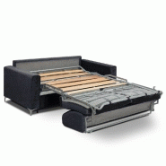 Canapé convertible express Jackson 160cm - Velours bleu navy - Sommier lattes - Matelas 16 cm_5