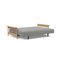 Innovation Living - Canapé design Malloy en chêne - Convertible lit 155x200 cm - Tissu bouclé Ash Grey_5