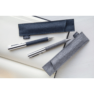 Stylo bille twist en métal - Corps en polyester RPET - Étui assorti - Encre bleue_5