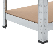 Vidaxl étagère de rangement 4 niveaux argenté acier et bois ingénierie 144266_5