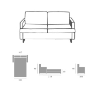 Canapé convertible express Liceo 120x190 cm - tissu personnalisable - matelas 13 cm - design contemporain_5