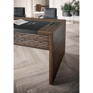 Bureau de direction E10 - Esthétique moderne et traditionnel, plateau en bois plaqué et options cuir_5