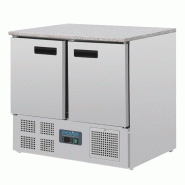 Table réfrigérée positive plan de travail en marbre Série G 2 portes 240L CL108 Polar_5