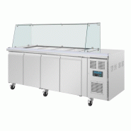 Comptoir à salade GN avec pare-haleine carré Série U 4 portes UA019 Polar_5