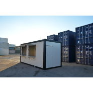 Bungalow Snack en container 20 pieds - Blanc et Noir - 6m x 2,5m - Eurobox_5