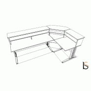 Bureau d'accueil SIGMA avec angle - Mobel Linea. - Blanc_5