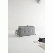 Canapé convertible design Cubed 02 Chrome 160 par Innovation Living - Lit 200x160 cm - Tissu Twist Granite_5