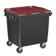 Conteneur 1000 L - Fabrication Française - PEHD injecté - Préhension frontale et latérale - Roues 200 mm - Normes EN 840 de 1 à 6_5