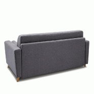 Canapé VIRGOLA convertible express - Matelas 16 cm - Sommier lattes 140 cm - Tissu tweed gris - Design scandinave_5