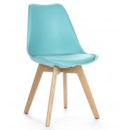 Chaise de restaurant - Design scandinave en bois de hêtre, coque en polyuréthane et coussin en simili cuir_5