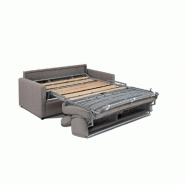Canapé Belle Époque CanapExpress - 3 places convertible avec matelas mémoire 22 cm - Tête de lit intégrée - Velours turquoise_5