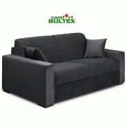 Canapé convertible express VOLOUTO - Matelas comfort BULTEX® 16cm - Sommier à lattes RENATONISI - Velours gris graphite 120cm_5