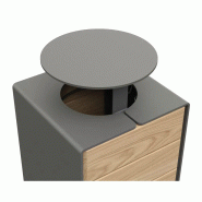 Corbeille ligne KUB en acier et bois_5