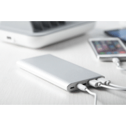 Power bank en aluminium - 10000 mAh - 2 ports USB et 2 ports USB-C - Couleur argenté_5