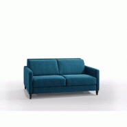 Canapé convertible express OSLO - Velours bleu turquoise - Couchage 140x197 cm - Matelas 16 cm inclus_5