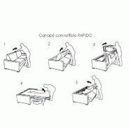 Canapé convertible express Premium 140 cm - Sommier à lattes Renatonisi - Matelas Bultex Tweed gris graphite_5