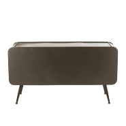 Buffet Tazzy - 2 portes quadrillées, 3 tiroirs en bois massif, métal - L145 x H78 x P45 cm_5