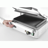 Grill de contact Panini Complètement rainuré 340x230mm HENDI_5
