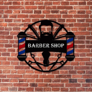 Enseigne barber shop option LED - Mauve_5