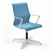 Fauteuil direction Dinamica - haut dossier, structure en nylon blanche ou noire, assise et dossier en résille_5