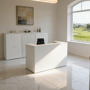 Bureau d'accueil Delta First monocolor - Mobel Linea - 164, Blanc_5
