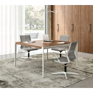 Fauteuil pour salle de réunion/conférence - DYNAMICA : design élégant, piètement plat 4 branches sur patins_5