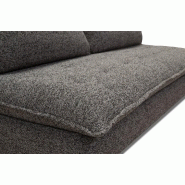 Canapé lit compact 3 places Lisbonne 140 cm - sommier à lattes, matelas 13 cm, tissu tweed gris chiné_5