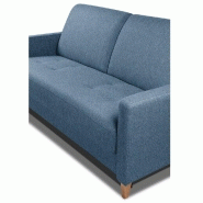 Canapé convertible OGGETTO - Matelas 16 cm - Système express - Sommier à lattes 160 cm - Renatonisi - Tweed bleu azur_5