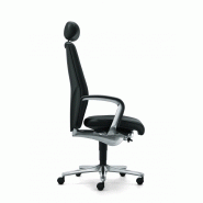 Fauteuil de direction Giroflex 64 Manager - haut dossier en cuir avec appuie-tête et mécanisme synchrone Organicmove_5