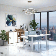 Bureau Bench réglable en hauteur TRAM - Mobel Linea - 120, Blanc, Blanc_5