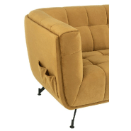 Canapé lounge Marianah ocre - style contemporain en velours capitonné - L207 x H78 x P82 cm_5